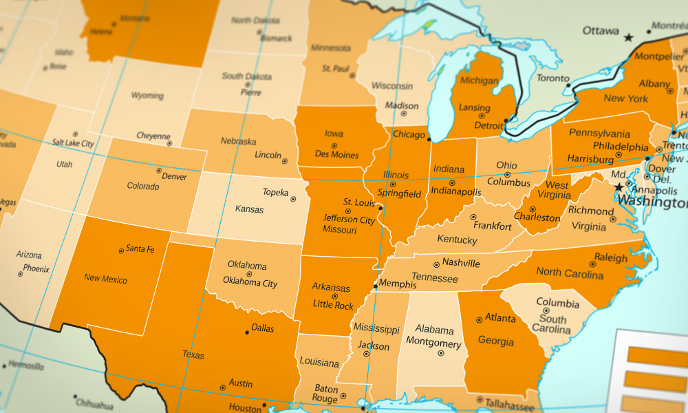 US Map showing who is included in the lost wages assistance program