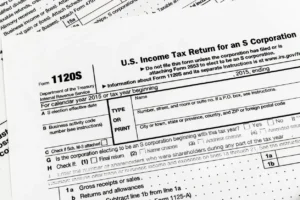 IRS Form 1120S Income Tax Return for an S Corporation.