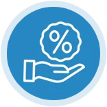 Hand with percentage sign